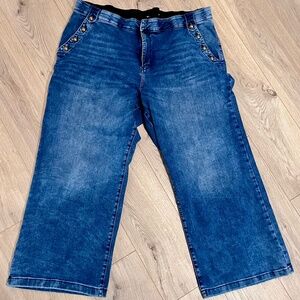 St. John's Bay Wide Leg Sailor Blue 24w Plus Size Jeans Women's